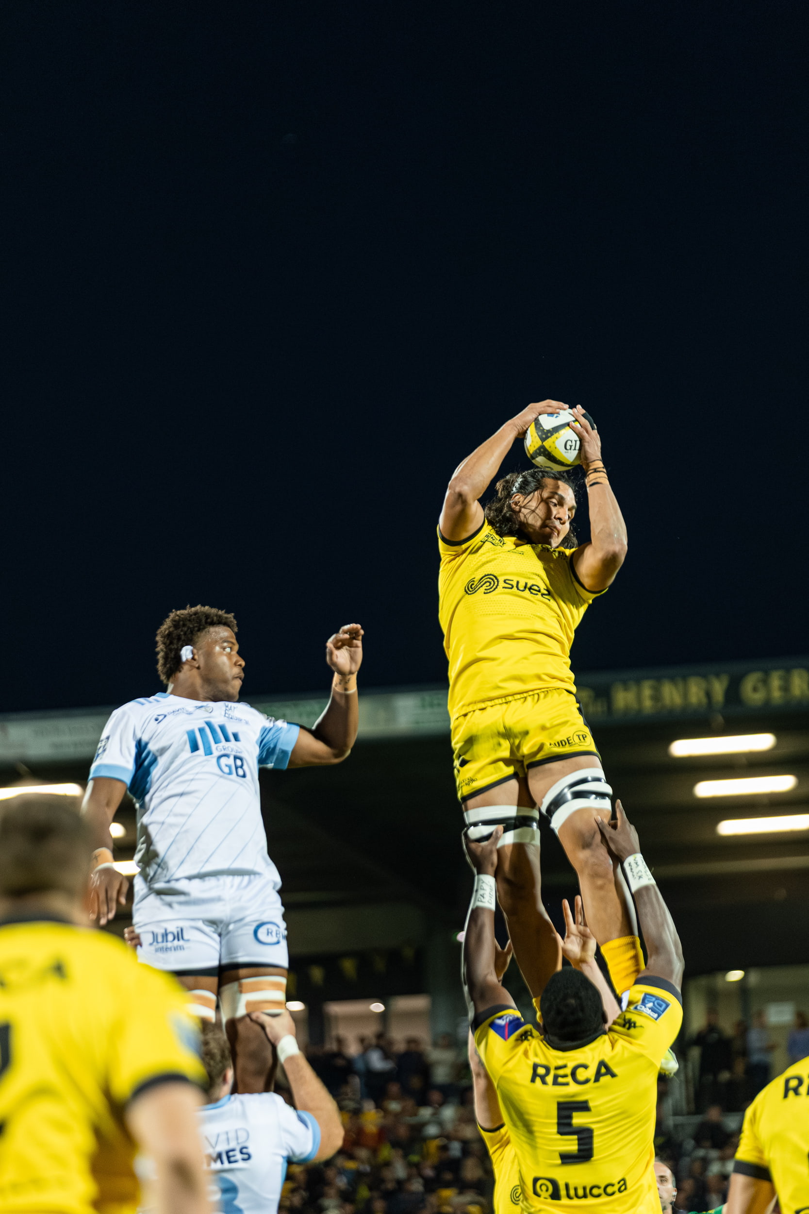 photographie rugby US Carcassonne match action Qapture touche