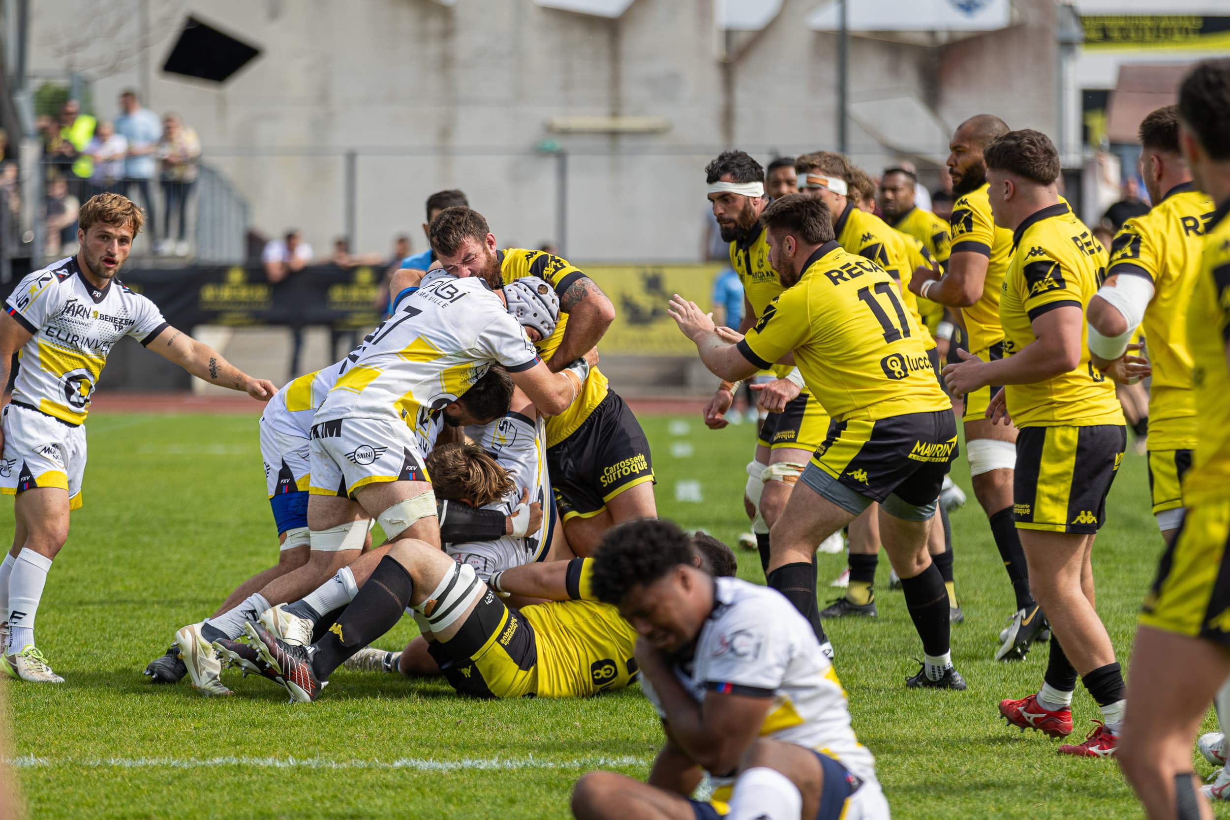 photographie rugby US Carcassonne match action Qapture impact