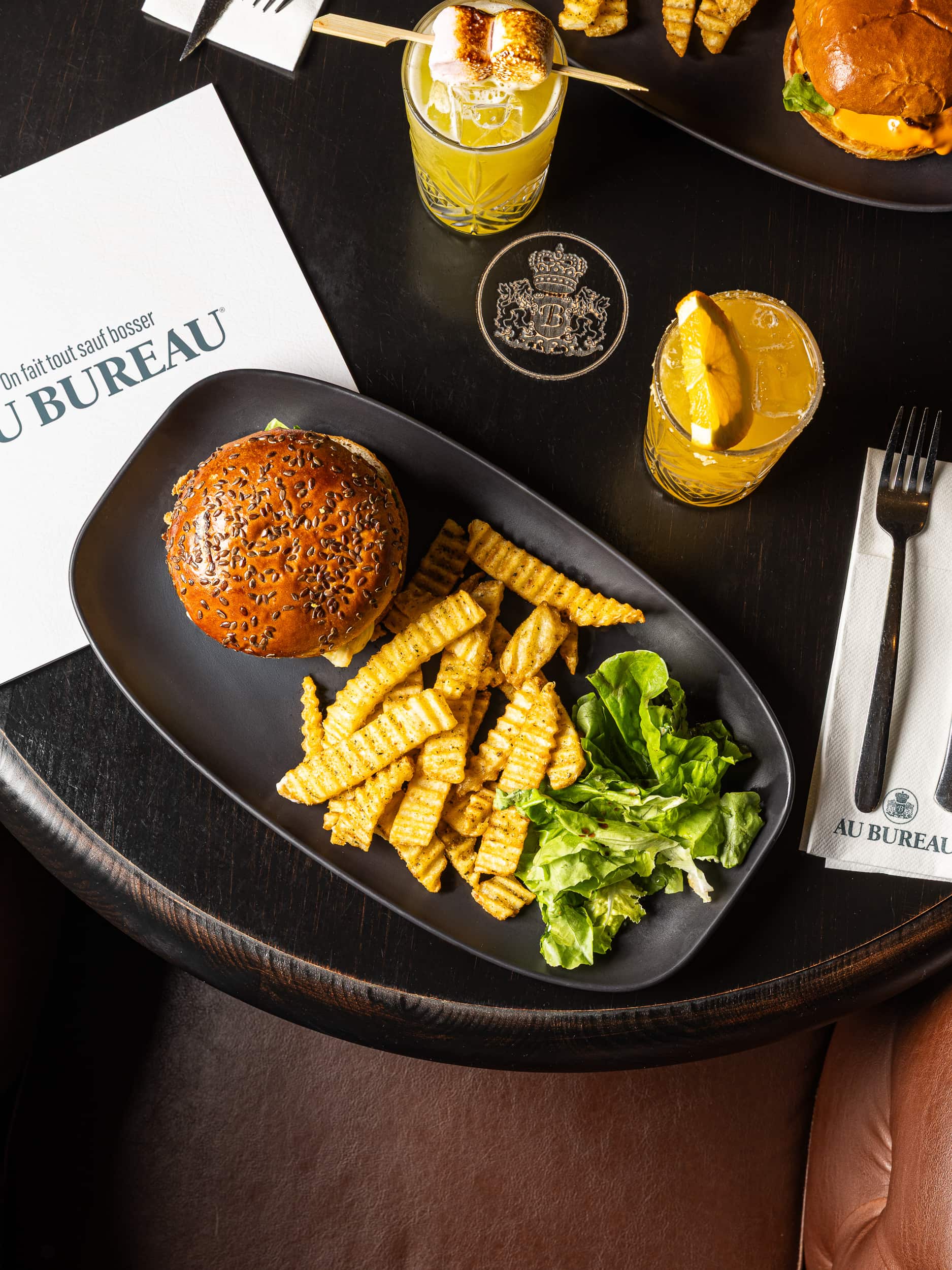 photographie culinaire au bureau Carcassonne restaurant plat Qapture burger frites