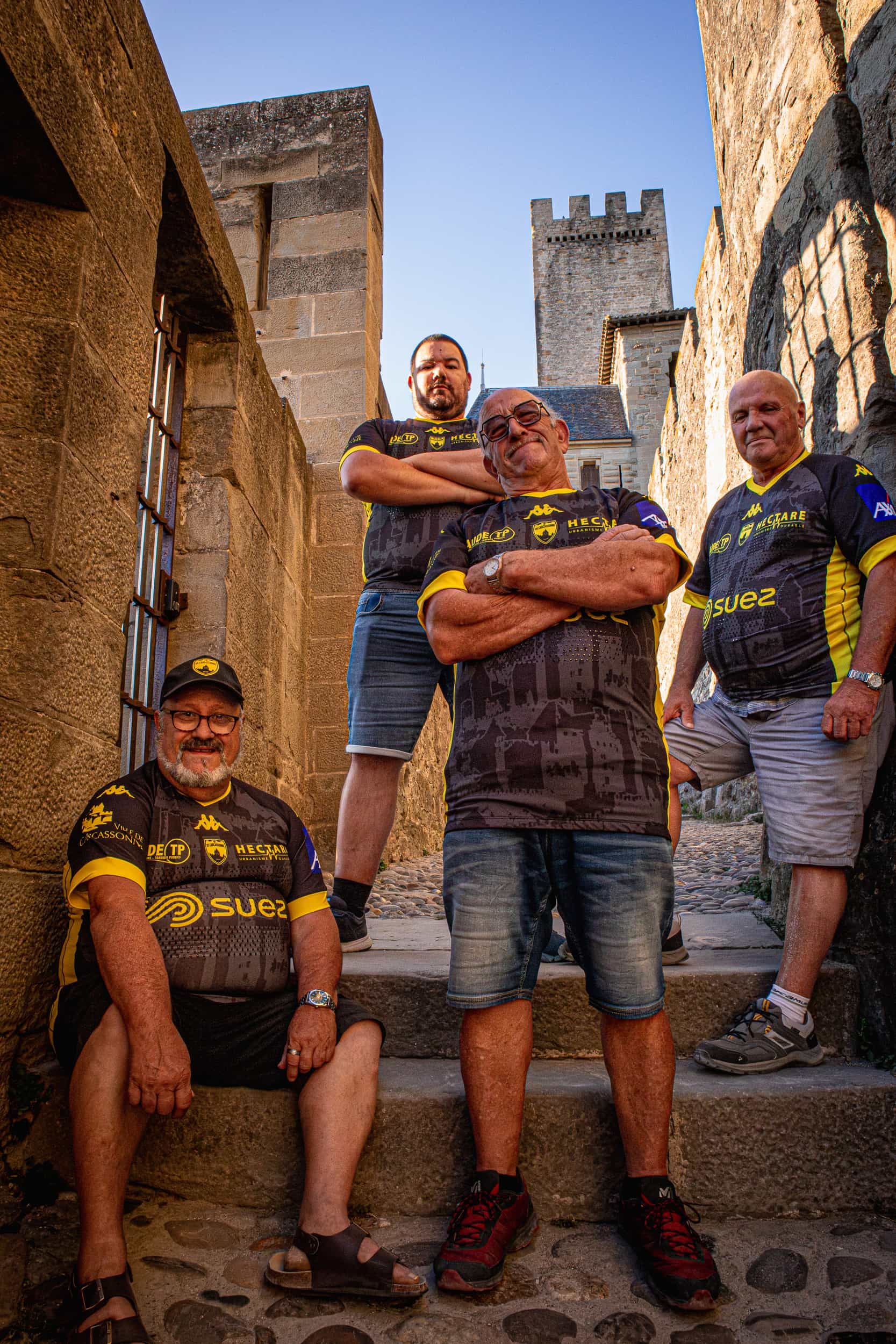 Photographie produit collection textile US Carcassonne Qapture maillot cité